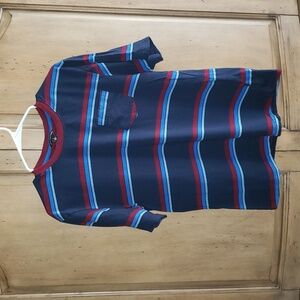 Distortion Striped Crewneck Short-Sleeve Tee-Shirt Size Large